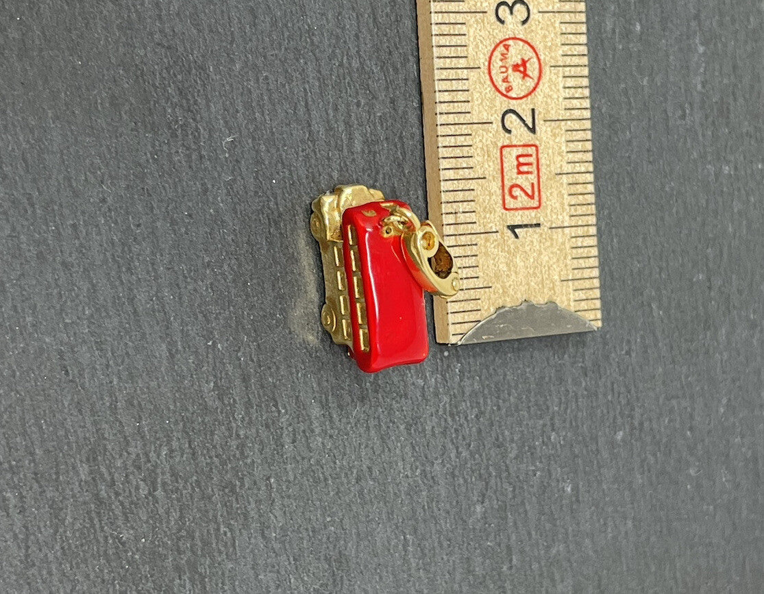 Gold Anhänger Gelbgold Italienisch 18K/750 mit Roter Emaille Charm