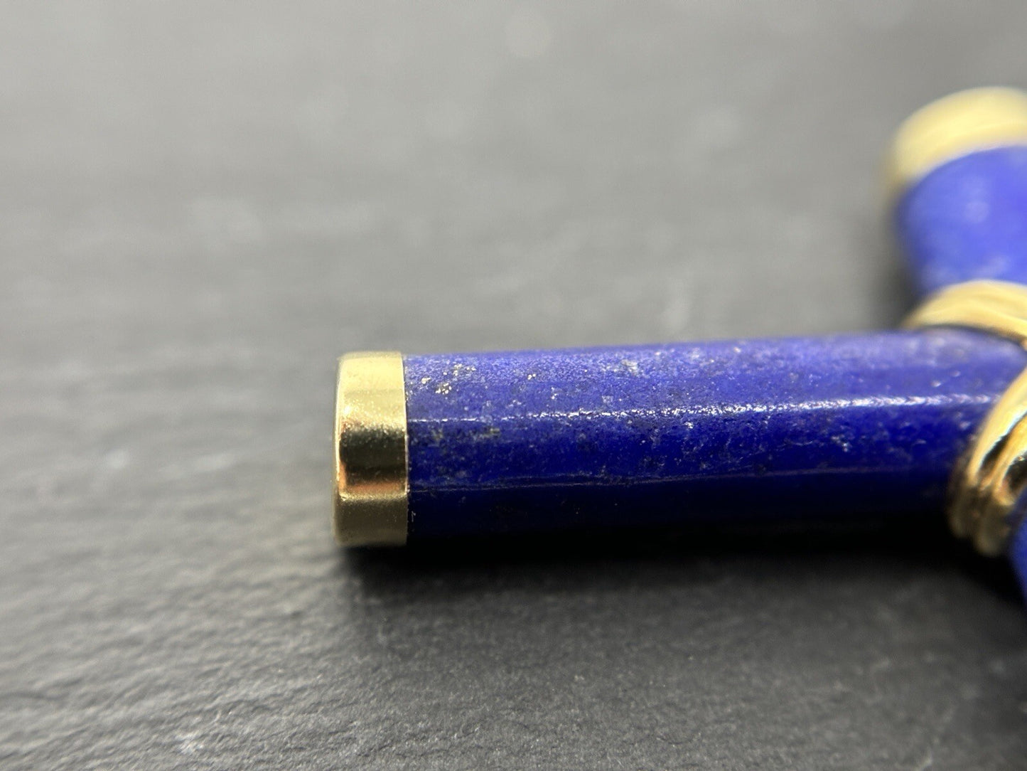 585 Gold Anhänger Kreuz Kreuzanhänger Lapislazuli 3,5cm 14K