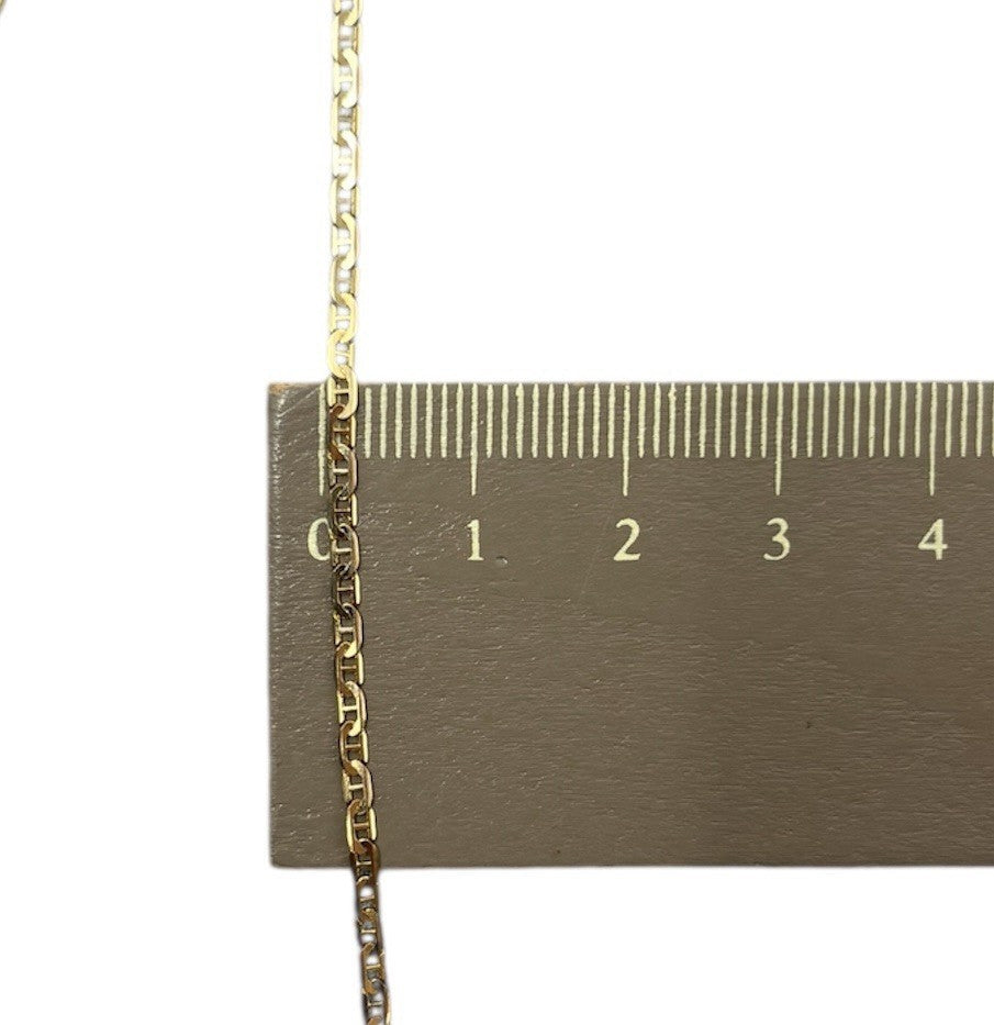 585 Gold Halskette Figarokette Panzerkette Gelbgold 44cm 1,9mm 14K