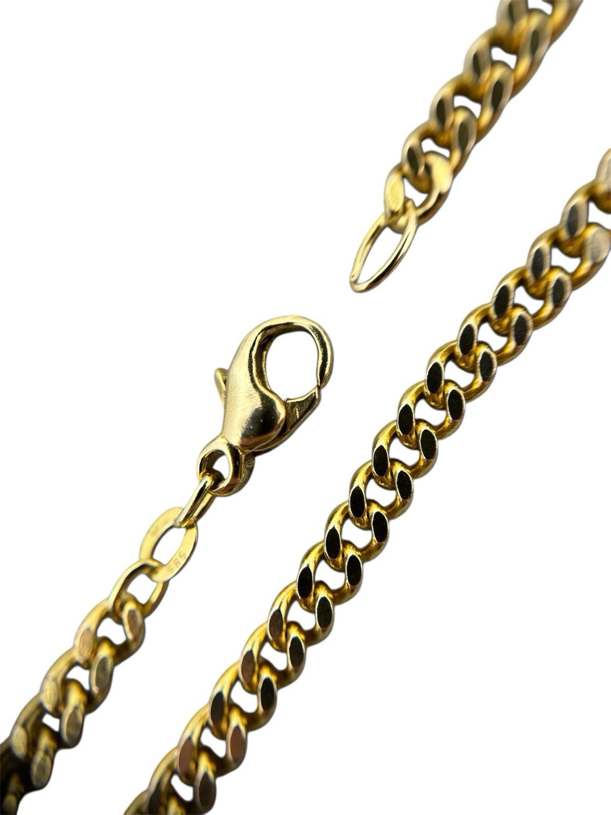 585 Gold Halskette Panzerkette 54cm 3,8mm glänzend Massiv 14K