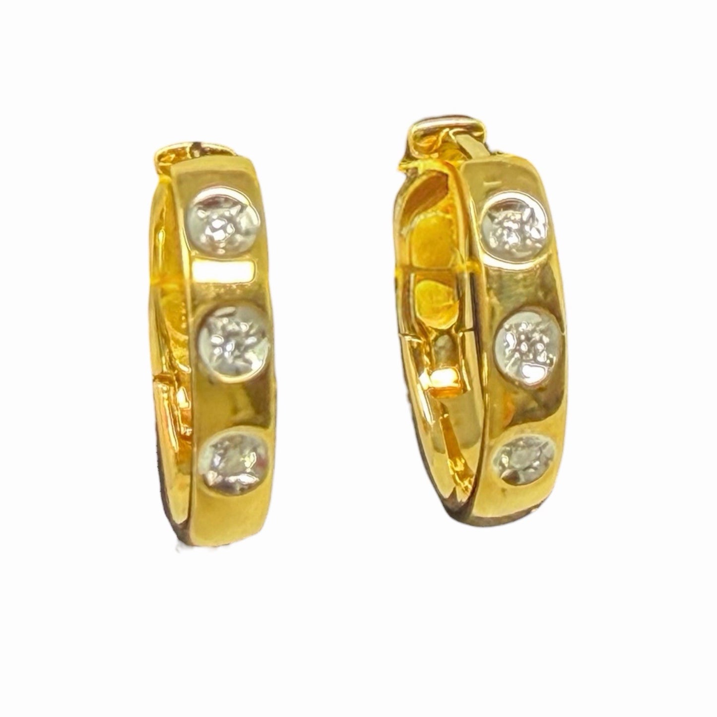 333 Gold Creolen Gelbgold 8K mit weißen Zirkonia