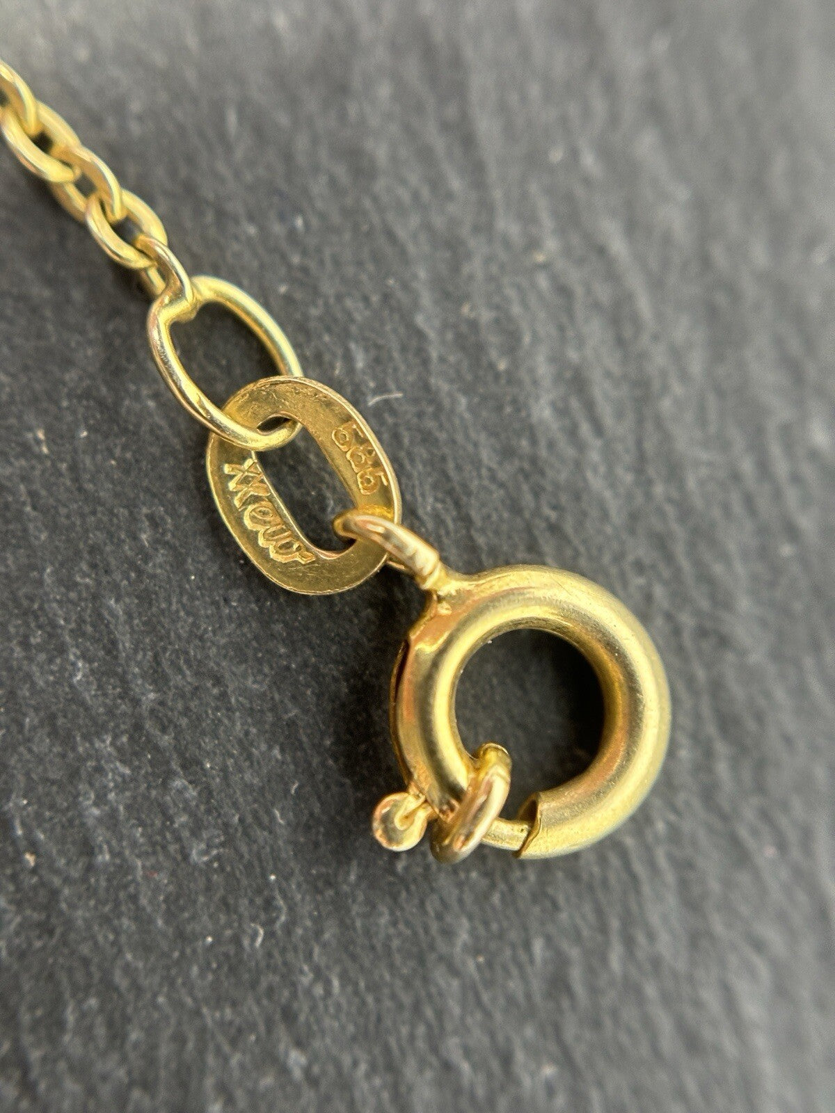 585 Gold Halskette Ankerkette 48cm 1mm 14K