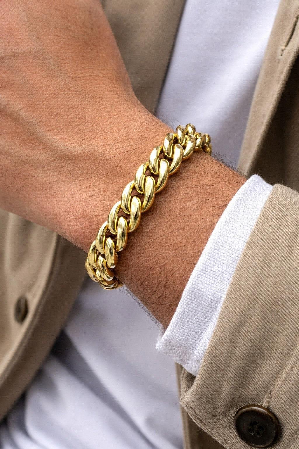 585 Gold Armband Panzerarmband Panzerkette 20cm Länge 11mm 14K