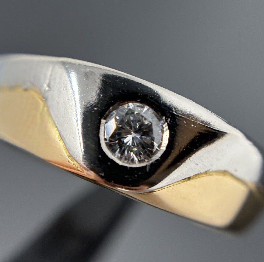 Ring Gelbgold 18K/750 Bicolour Platin Diamant Gr.54