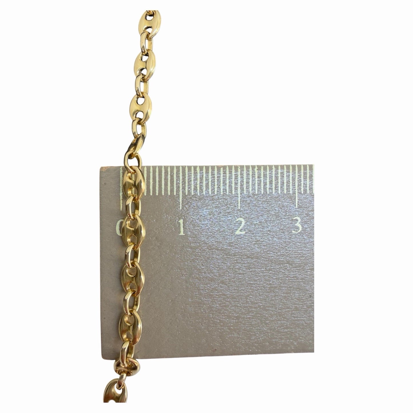585 Gold Halskette Bohnenkette 4mm Gelbgold 51cm 14K