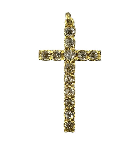 585 Gold Anhänger Kreuz mit Brillanten 8K