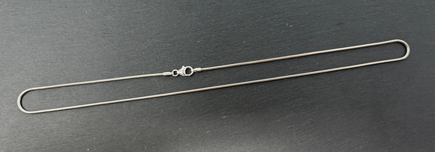 585 Gold Halskette Schlangenkette fein Weißgold 38cm 14K