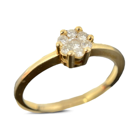 585 Gold Ring Diamanten Brillanten Solitärring Gr. 59 14K