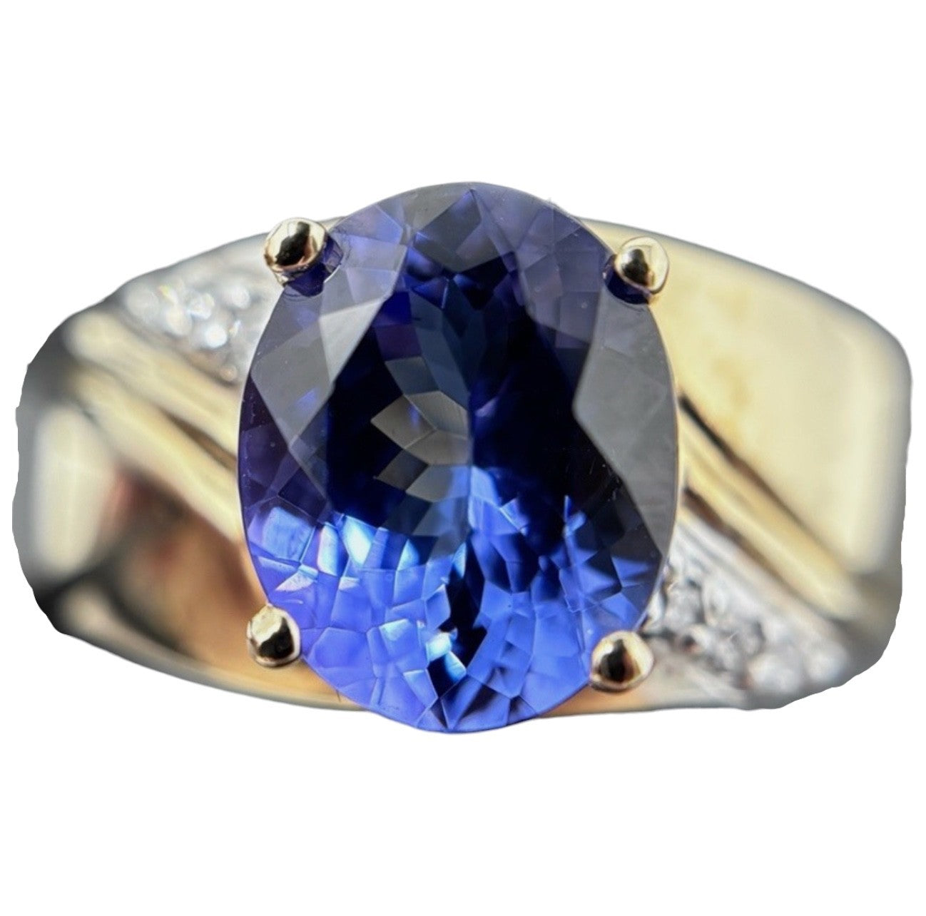 585 Gold Ring Tansanit 4ct Solitärring Harry Ivens 14K