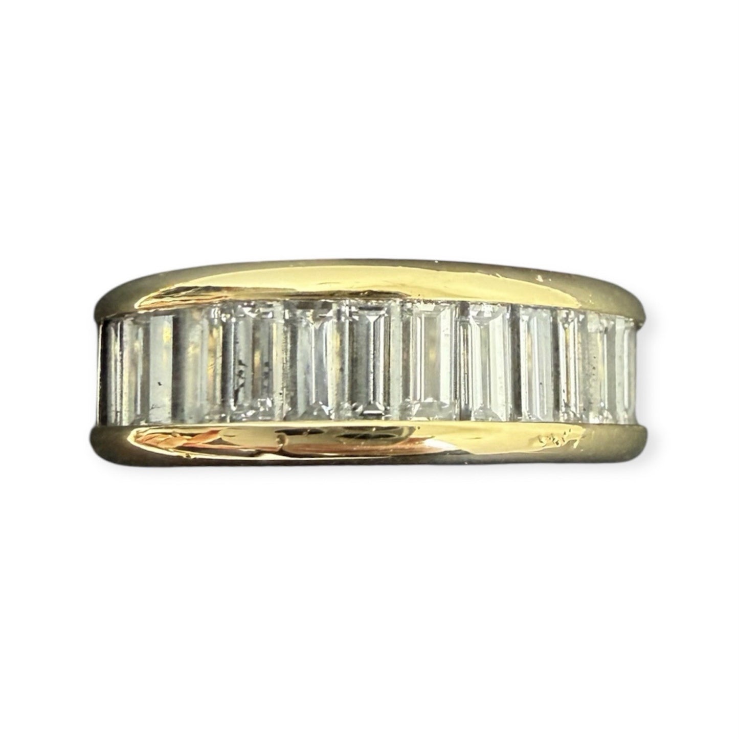 750 Gold Ring 1,2ct Baguette Diamanten Gr.50  18K