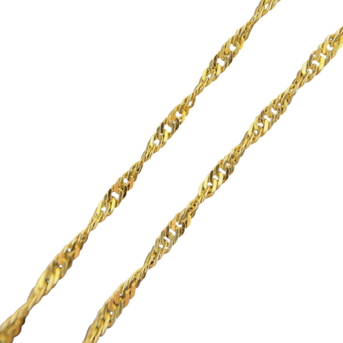 Feingliedrige, gedrehte Goldkette in Zopfmuster Panzerkette 42cm | 14K / 585