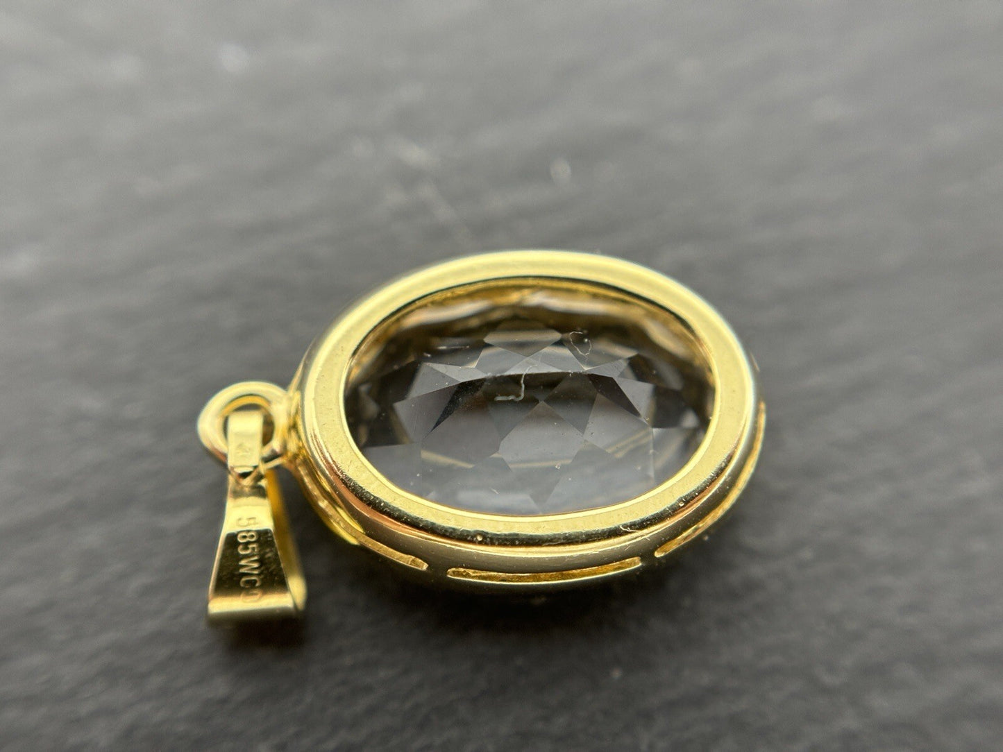 585 Gold Anhänger Aquamarin ca. 4,5ct mit 13x9,5mm Ovalschliff 14K