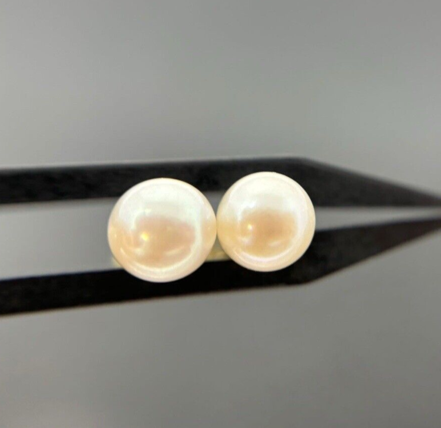 Ohrringe Ohrstecker Gold mit Perlen Damen 14K/585 