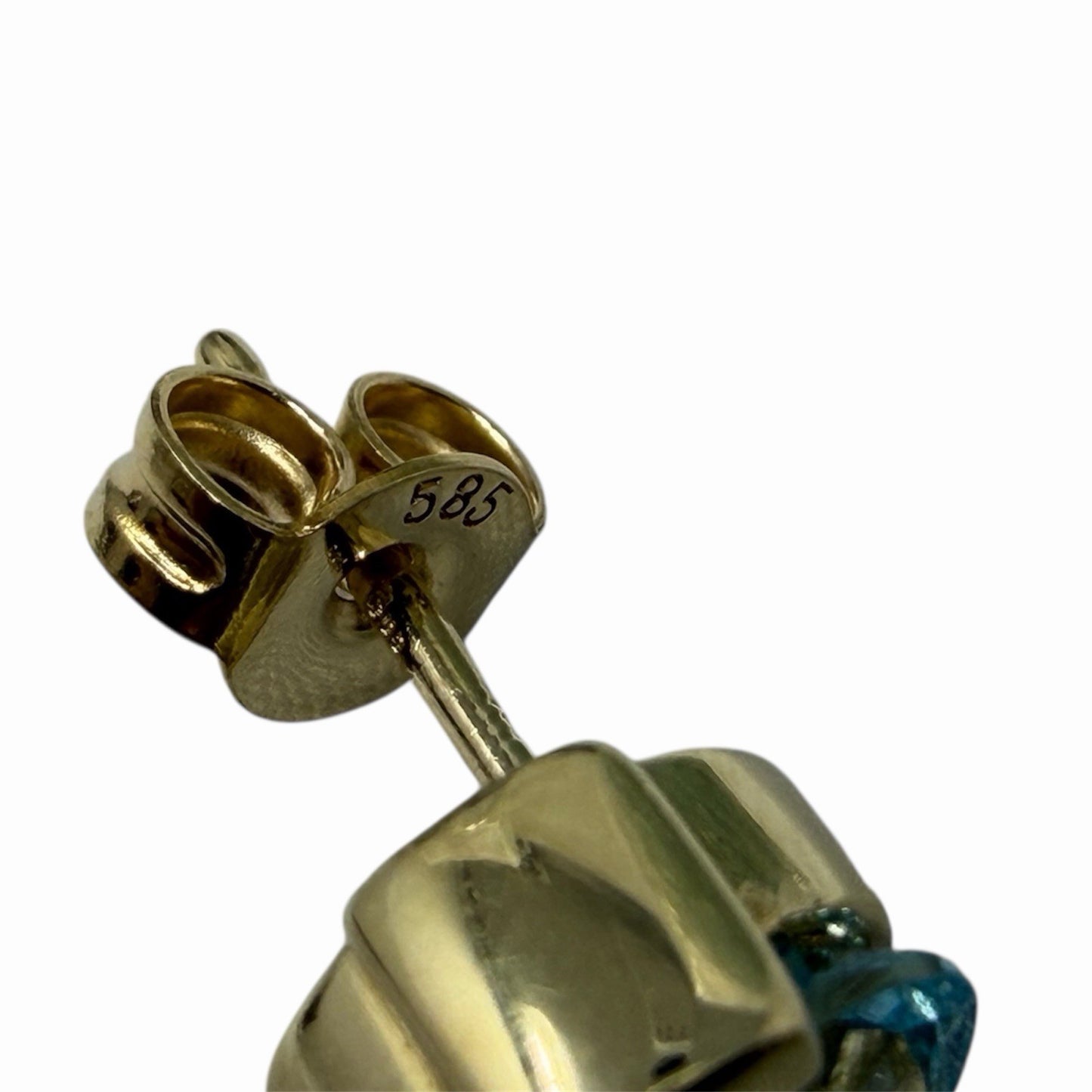 585 Gold Ohrstecker mit Blautopas | 14K