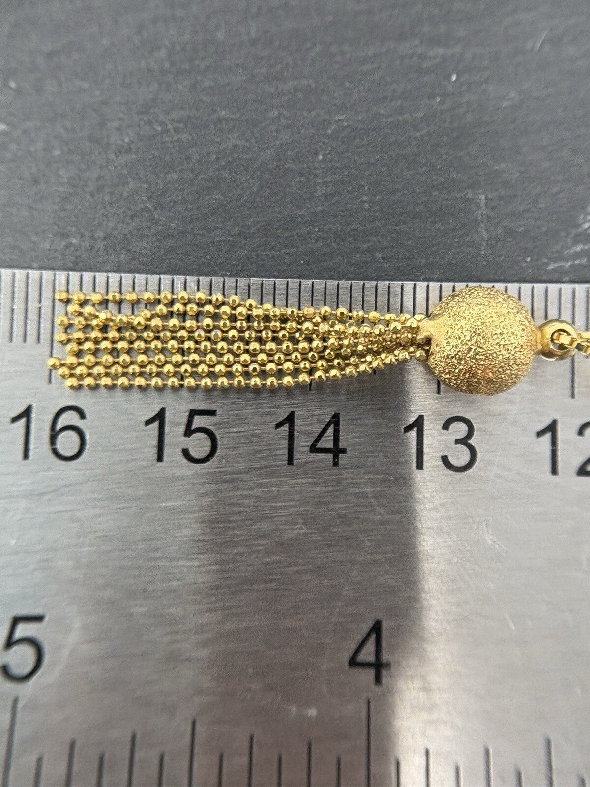 Gold Halskette Mit Kugel- und Quasten-Anhänger 45cm | 9K/375