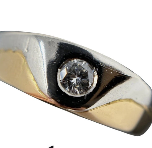 Ring Gelbgold 18K/750 Bicolour Platin Diamant Gr.54