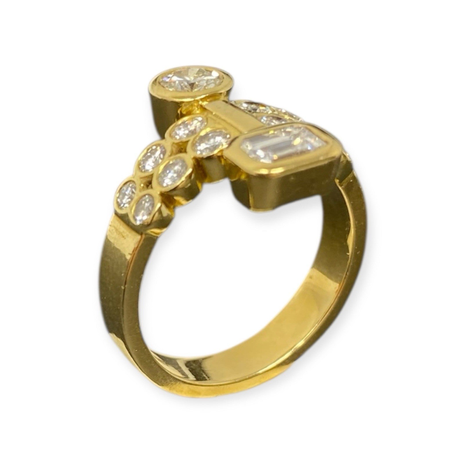 Diamant Ring Gelbgold 1ct Brillanten 18K/750 Gr. 56