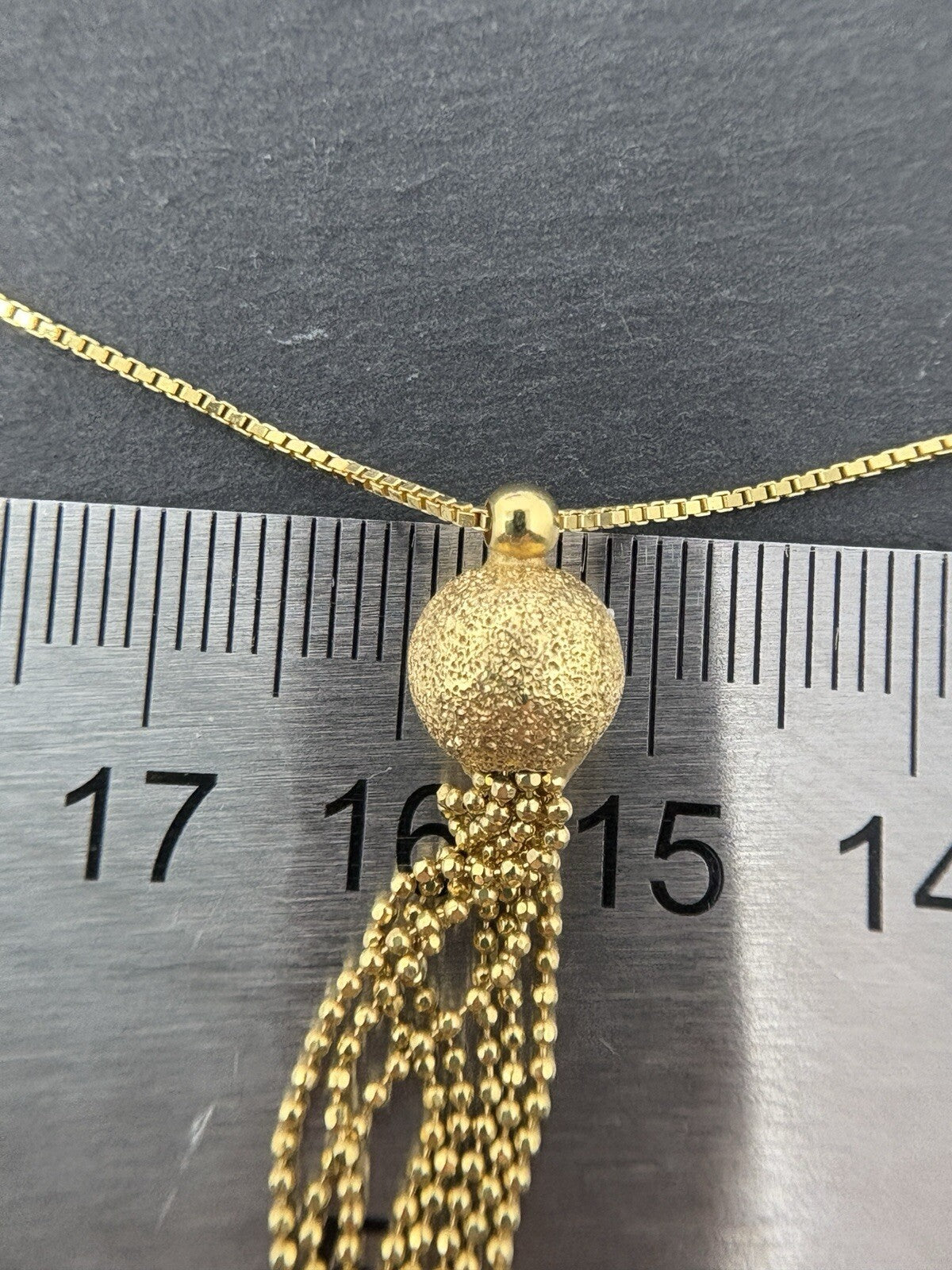 Gold Halskette Mit Kugel- und Quasten-Anhänger 45cm | 9K/375