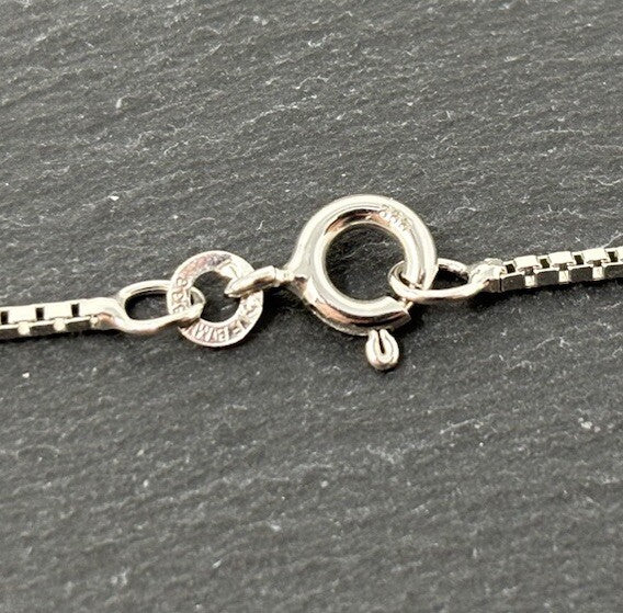 333 Gold Halskette Weißgold Venezianerkette rhodiniert 45cm 1mm 8K