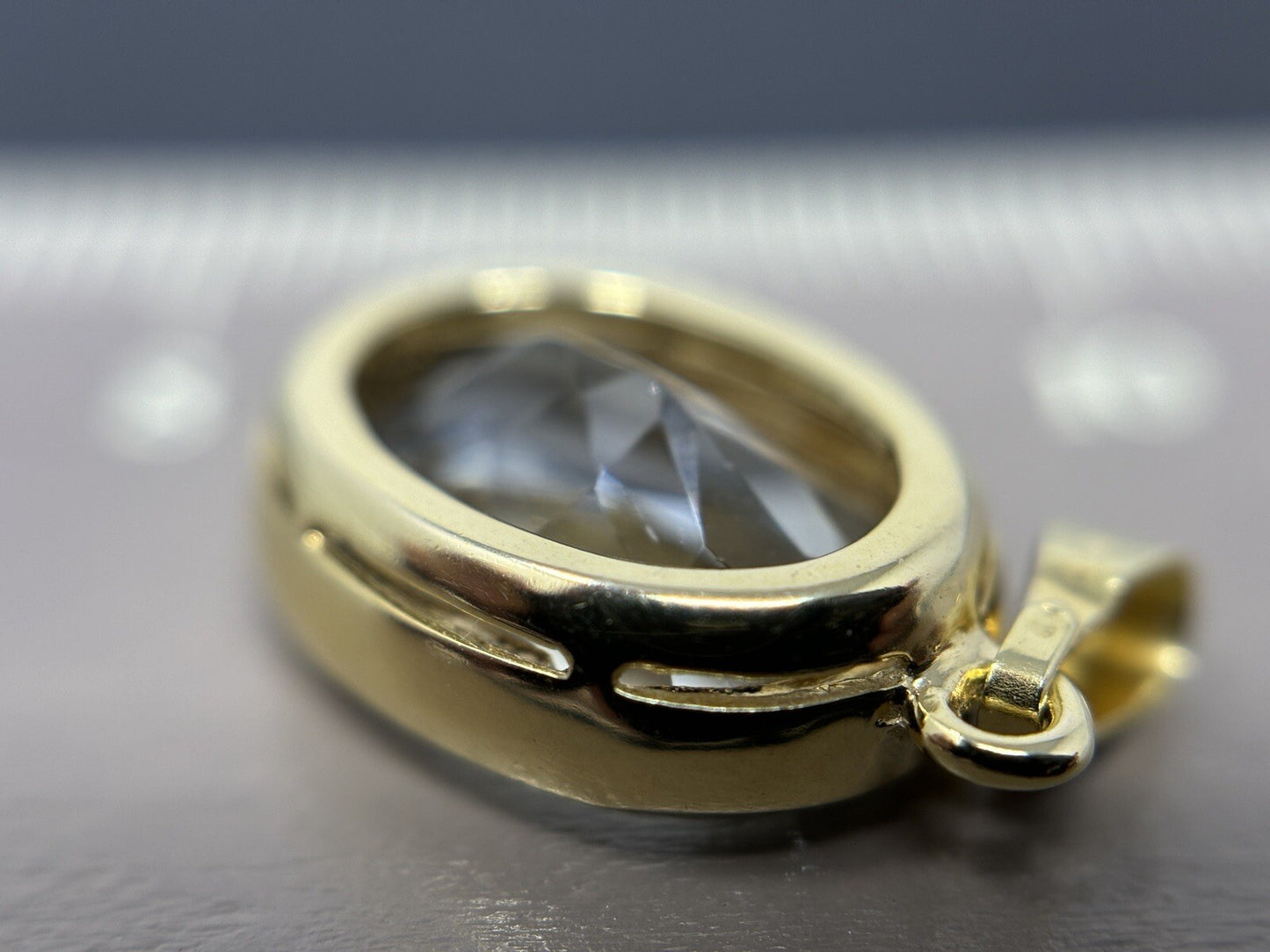 585 Gold Anhänger Aquamarin ca. 4,5ct mit 13x9,5mm Ovalschliff 14K