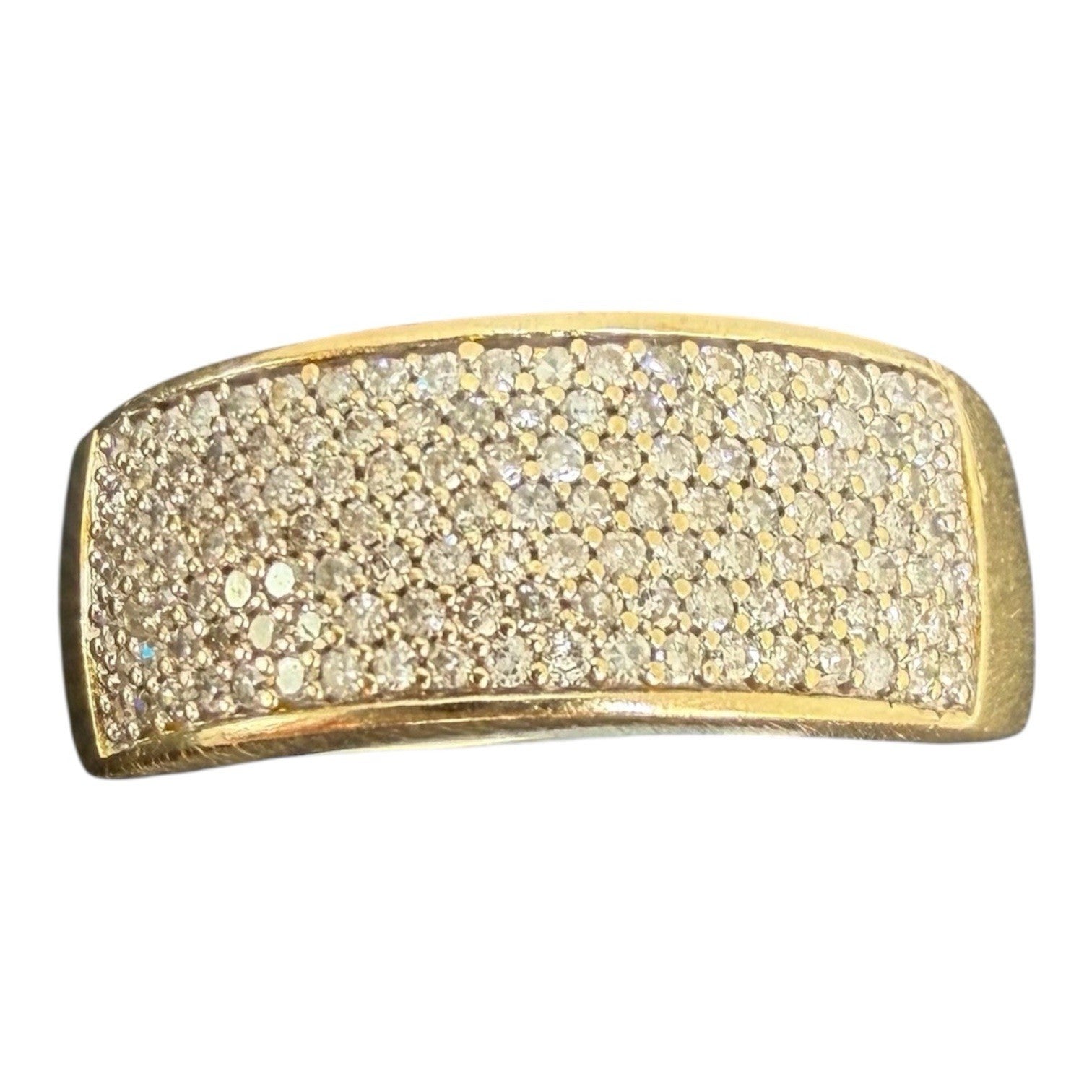 585 Gold Ring Diamantring 0,5 ct Brillant Pavé Goldring Gr. 58 14K