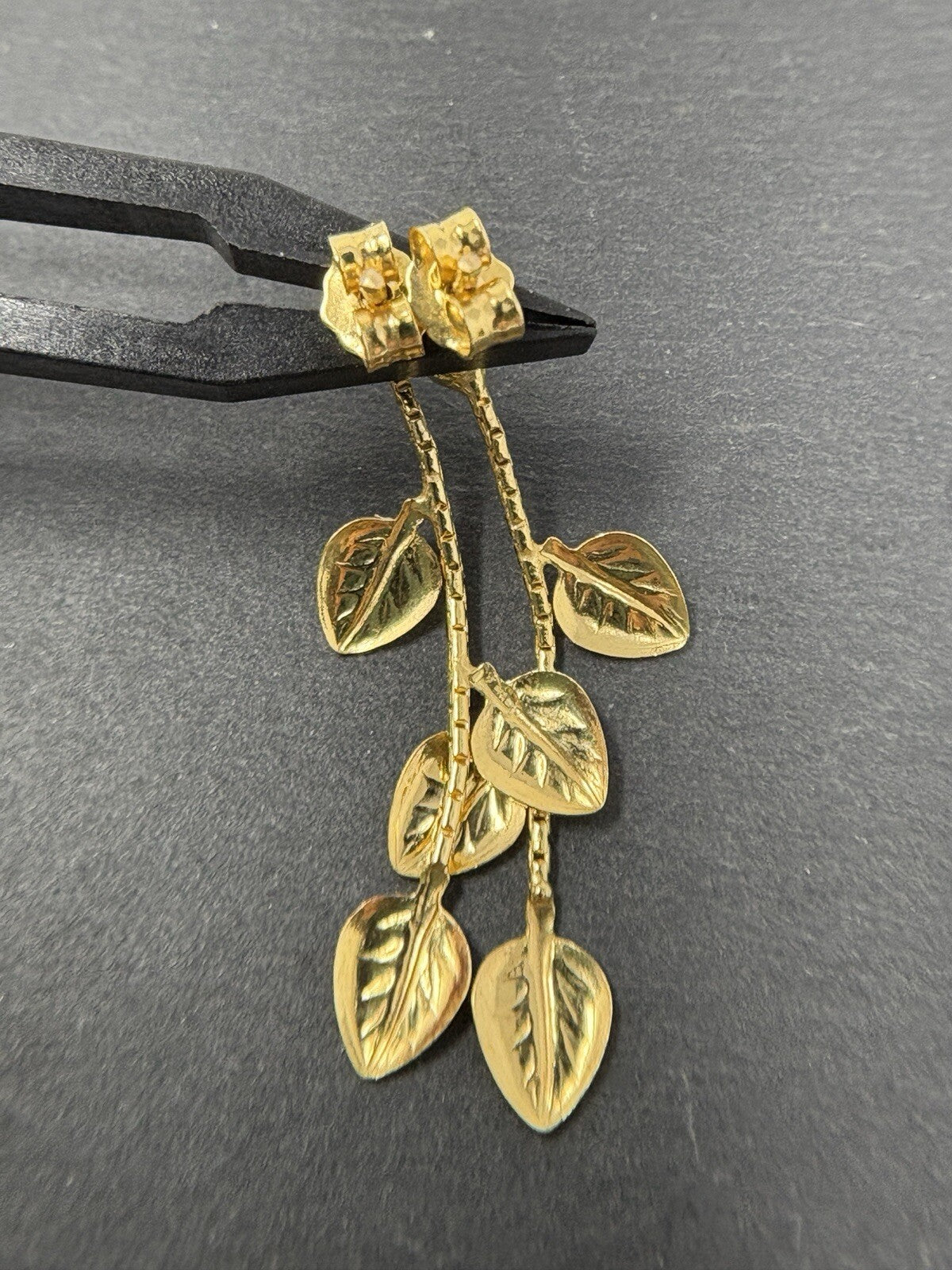 750 Gold Ohrringe Ohrstecker | Blätter - Naturinspiriertes Design 18K