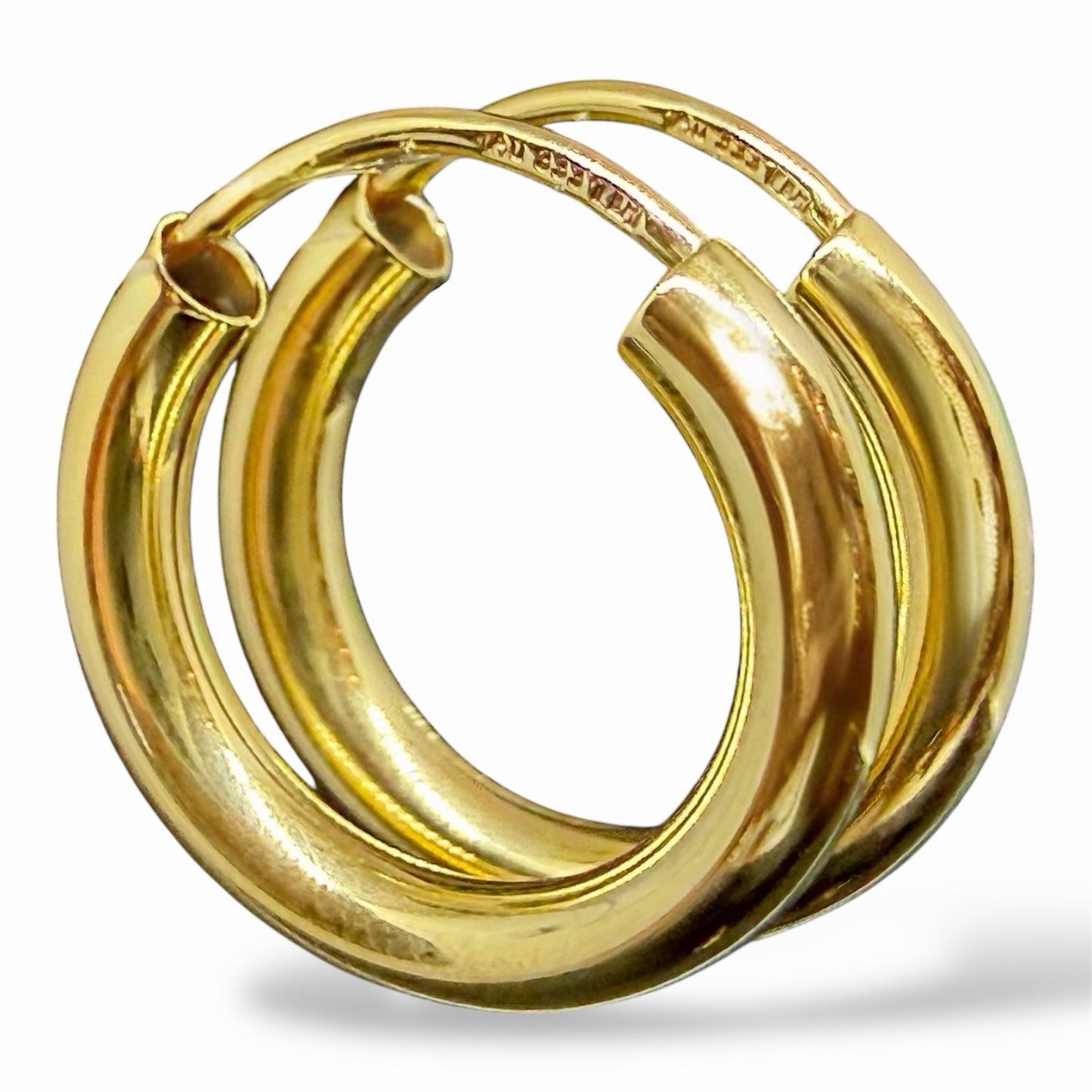 333 Gold Creolen Ohrringe Neu 8 Karat 15mm 2mm Stärke