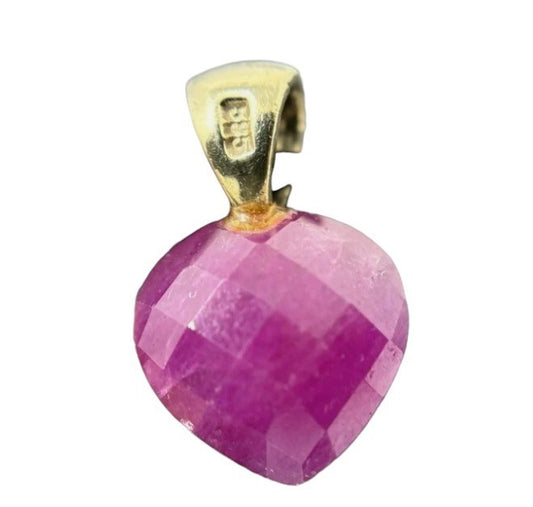 585 Gold Anhänger Rubin Herzschliff 10mm 14K