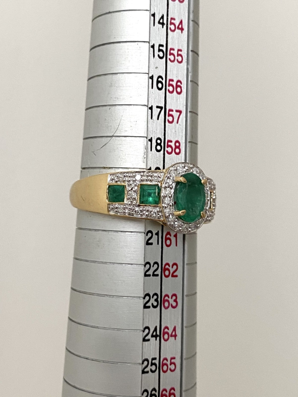 750 Gold Ring Entourage Ring Smaragd 18K