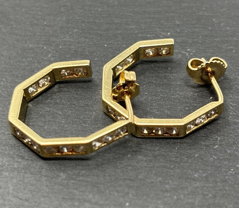 Ohrringe Gelbgold 1ct Brillanten Diamanten 14K/585 