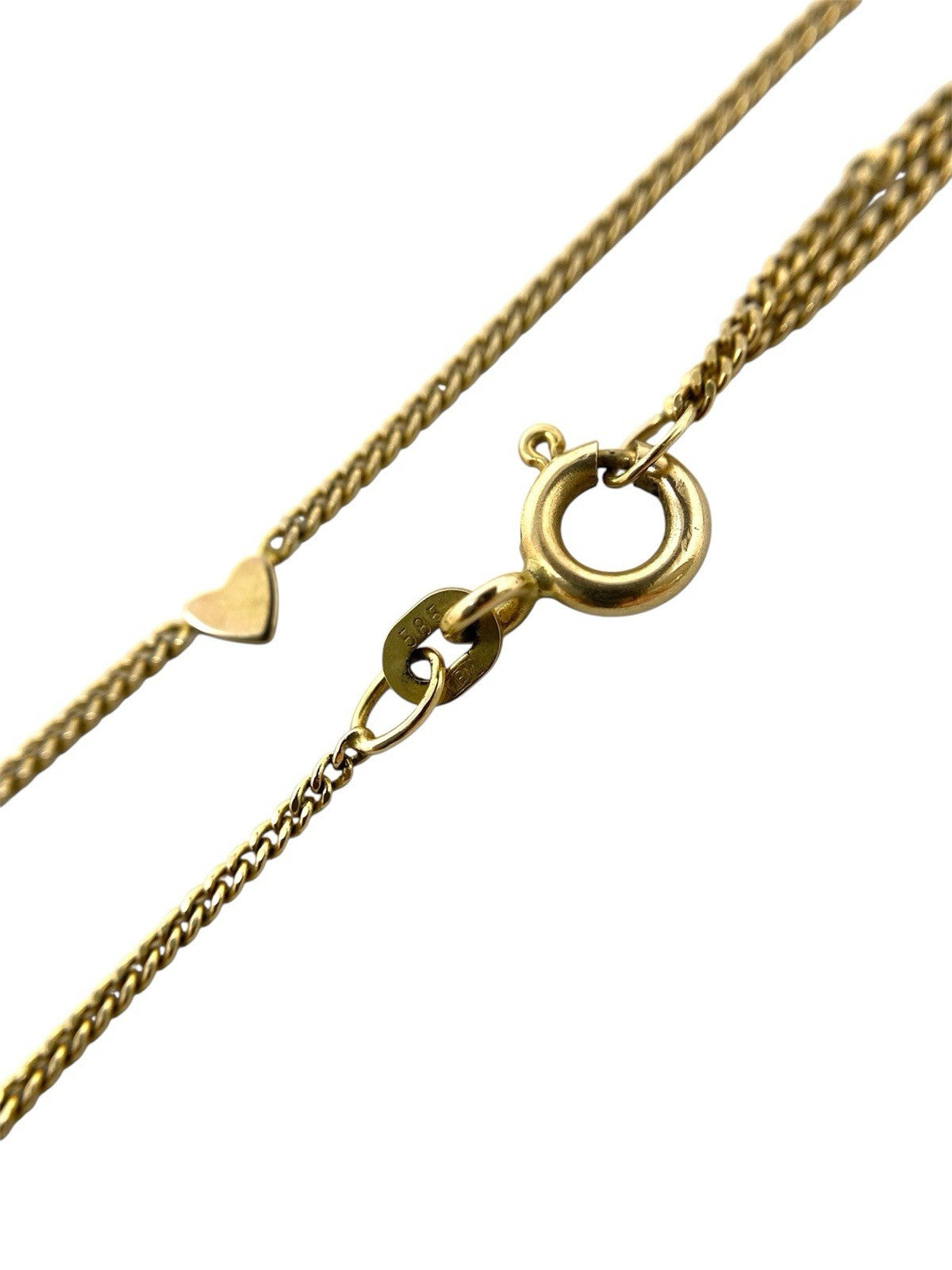 Panzerarmband 585, 14 Karat Gelbgold mit Herzelementen 23/26cm