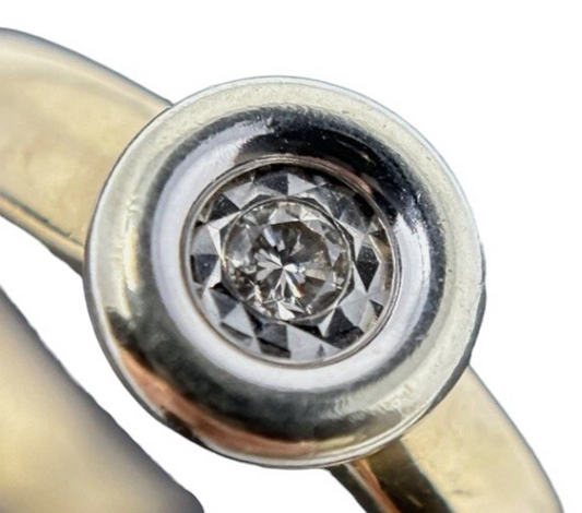 375 Gold Ring Solitärring Brillant glänzend Gr.56 9K