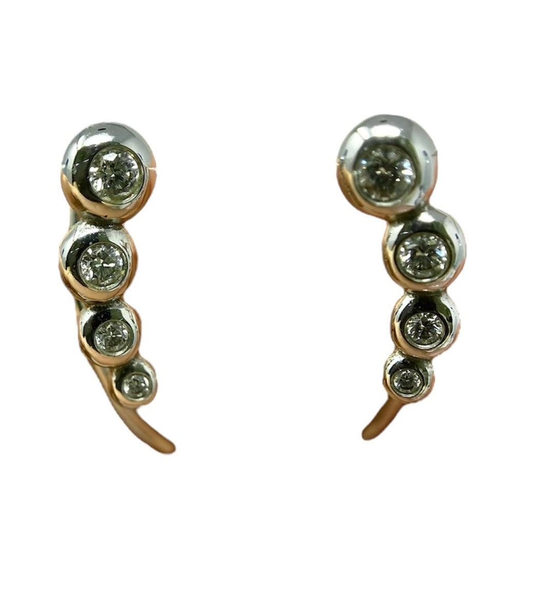 18 Karat Weißgold Ohrstecker Brillanten Besetzt | 18K/750 Georg Jensen