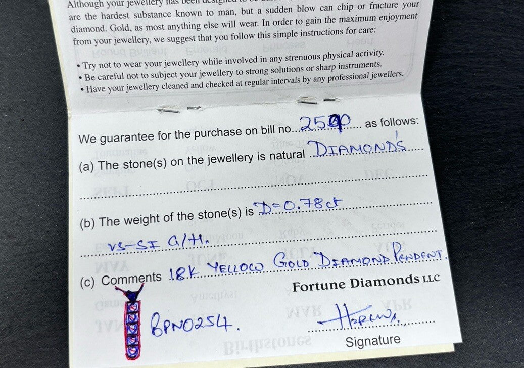 Gelbgold Kette mit Anhänger Brillanten 18K/750 VS/SI 0,78ct Set