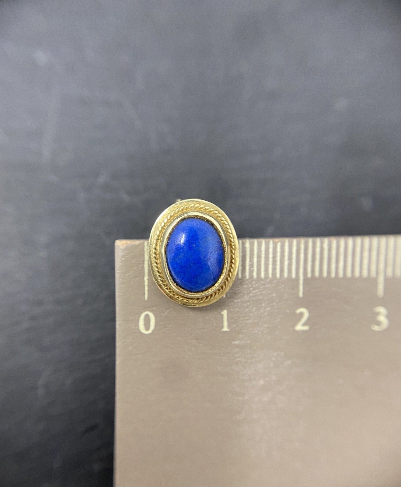 14K Gold Schmuckset Lapislazuli – Panzerkette & Ohrstecker – Echtgold – Vintage