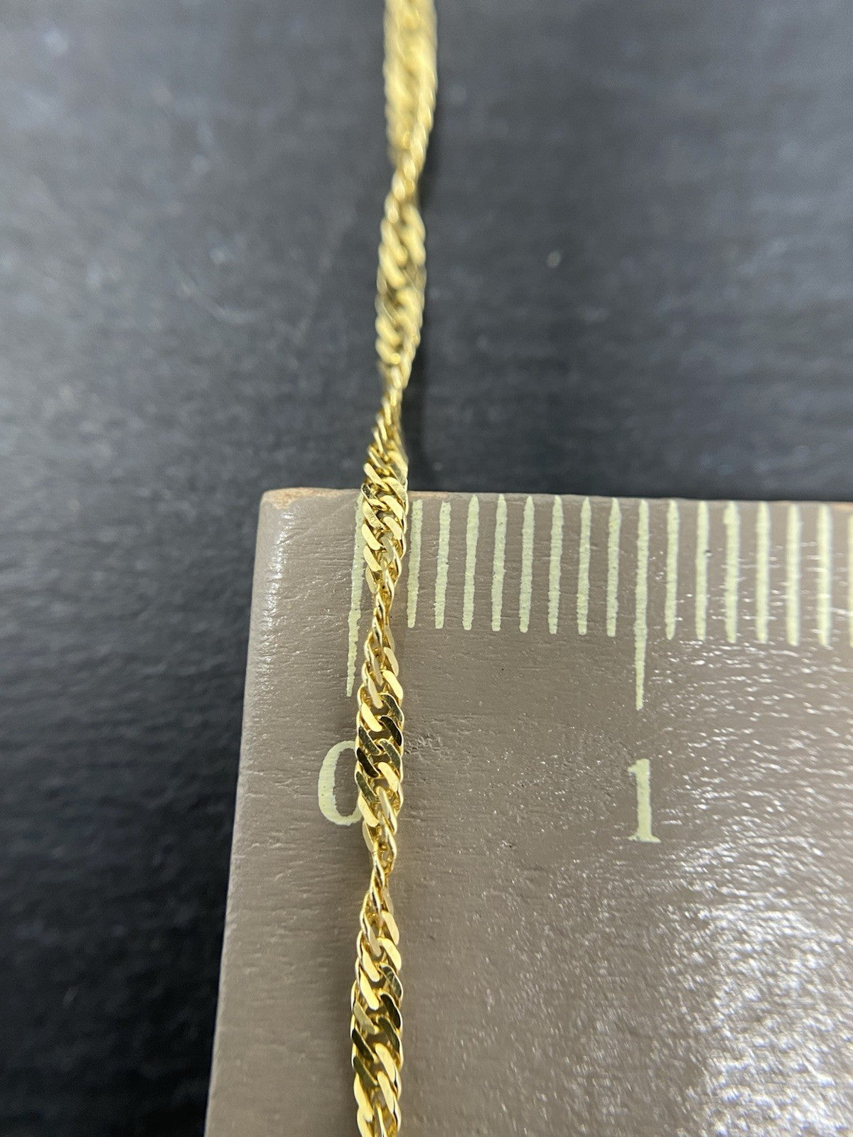 585 Gold Halskette Panzerkette Feingliedrig gedrehte Goldkette 42cm | 14K 