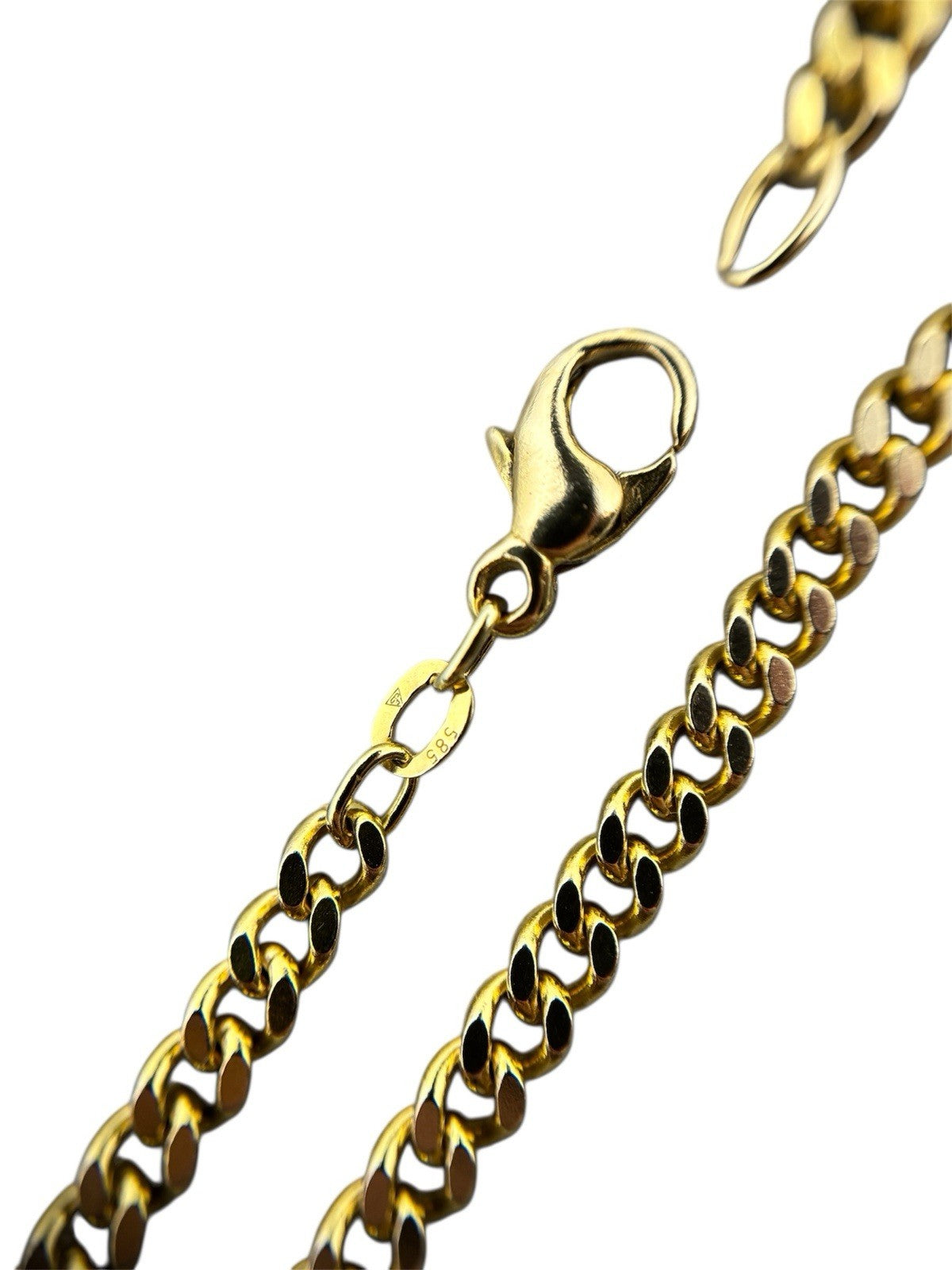 585 Gold Halskette Panzerkette 54cm 3,8mm glänzend Massiv 14K