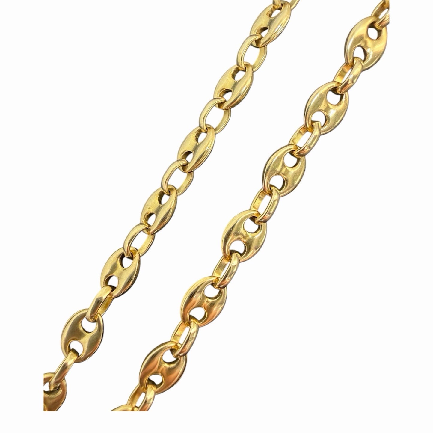 585 Gold Halskette Bohnenkette 4mm Gelbgold 51cm 14K