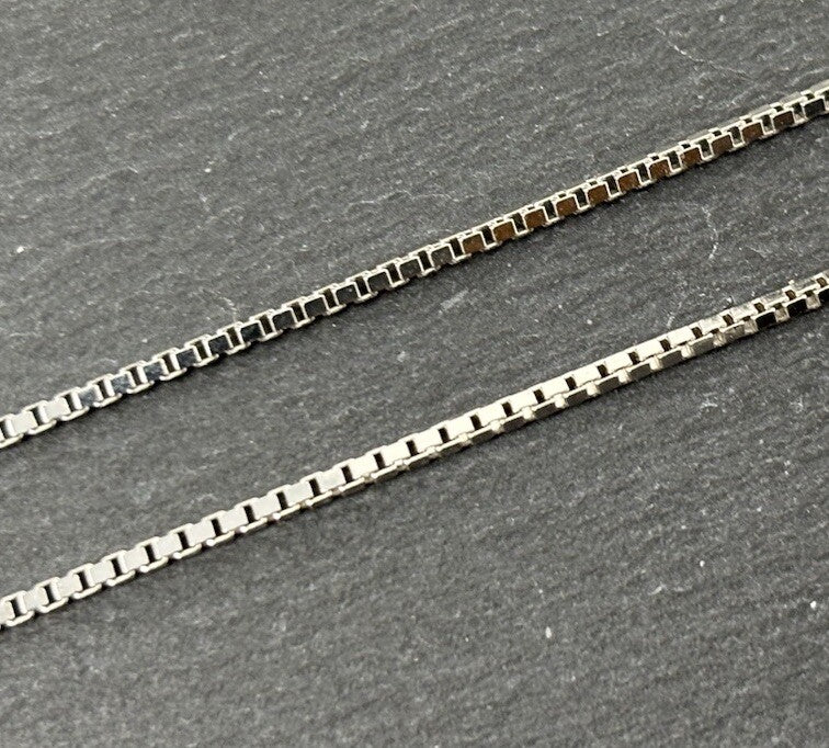 333 Gold Halskette Weißgold Venezianerkette rhodiniert 45cm 1mm 8K