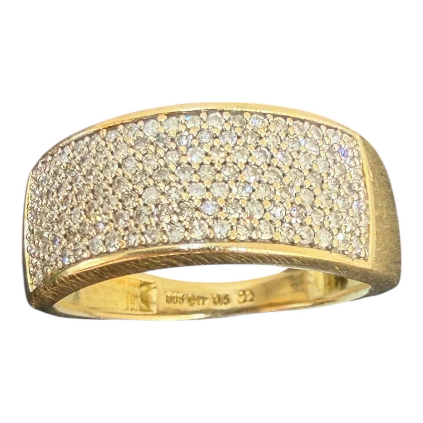 Diamantring 0,5 ct Brillant Pavé Goldring 14K/585 Gr. 58