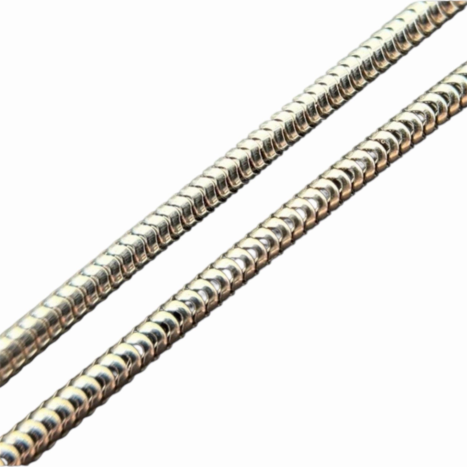 585 Gold Halskette Schlangenkette fein Weißgold 38cm 14K