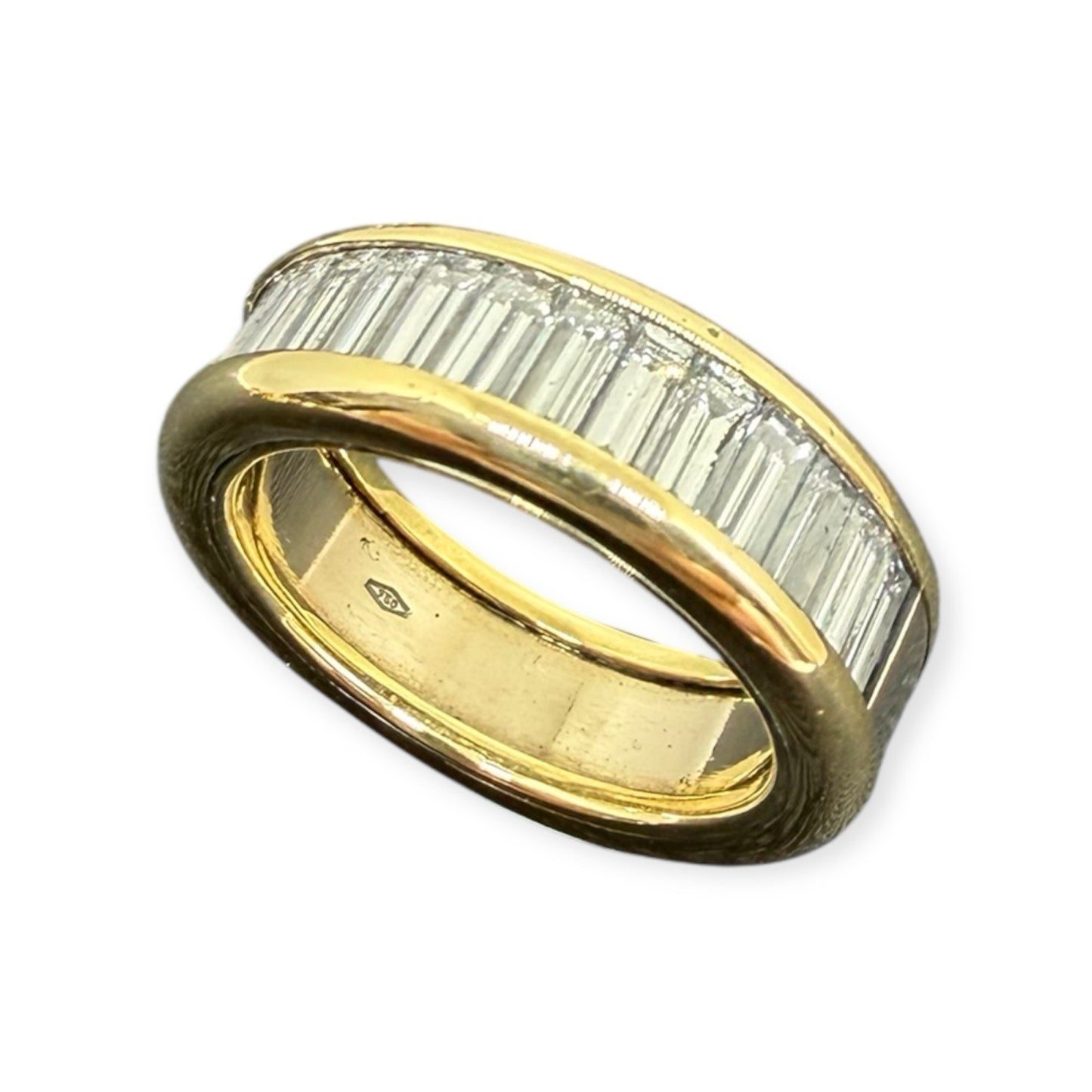 750 Gold Ring 1,2ct Baguette Diamanten Gr.50  18K