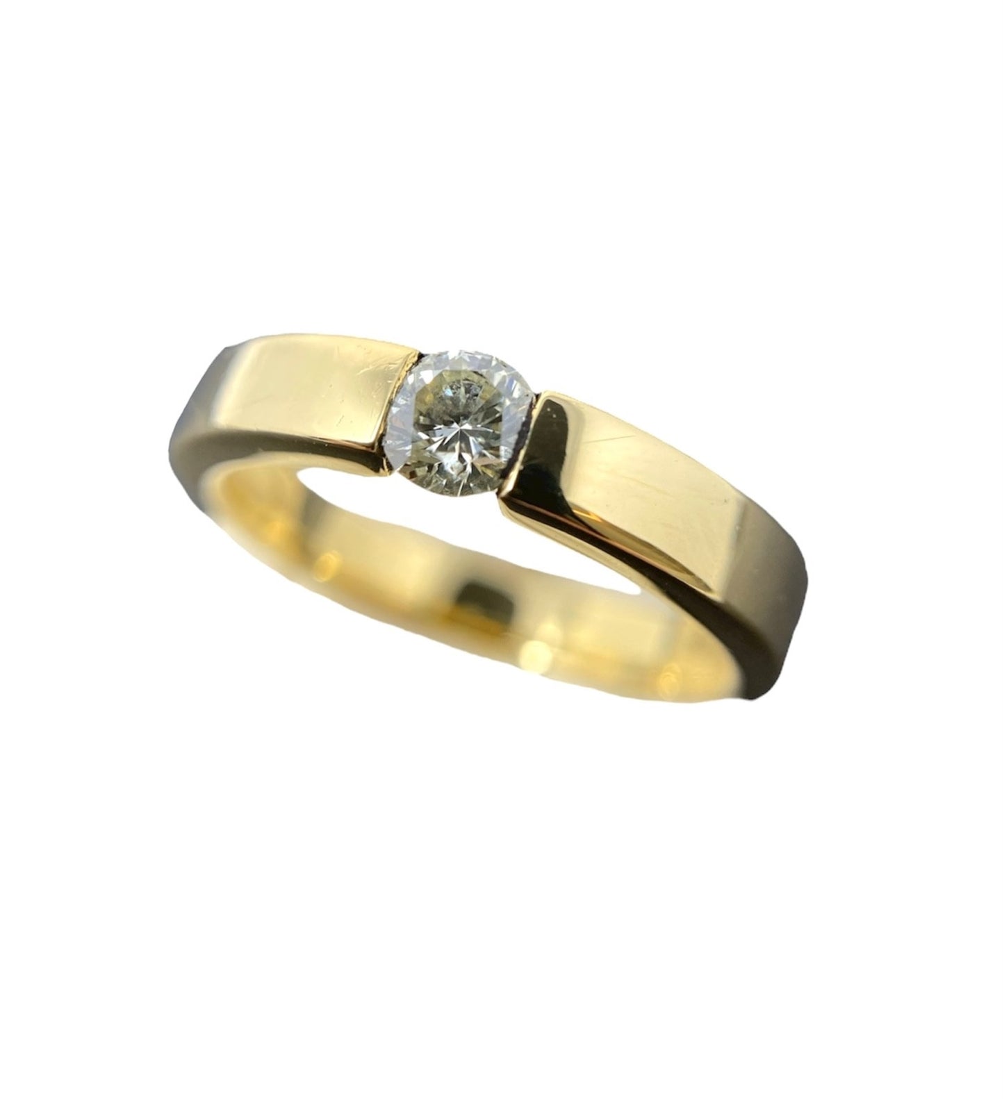 Brillanten Ring 0,25 ct Brillant Goldring Spann Verlobungsring 18K/750 Gr. 54