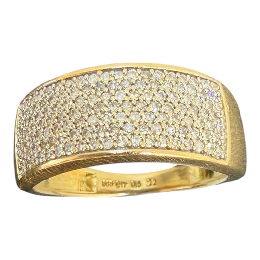 585 Gold Ring Diamantring 0,5 ct Brillant Pavé Goldring Gr. 58 14K