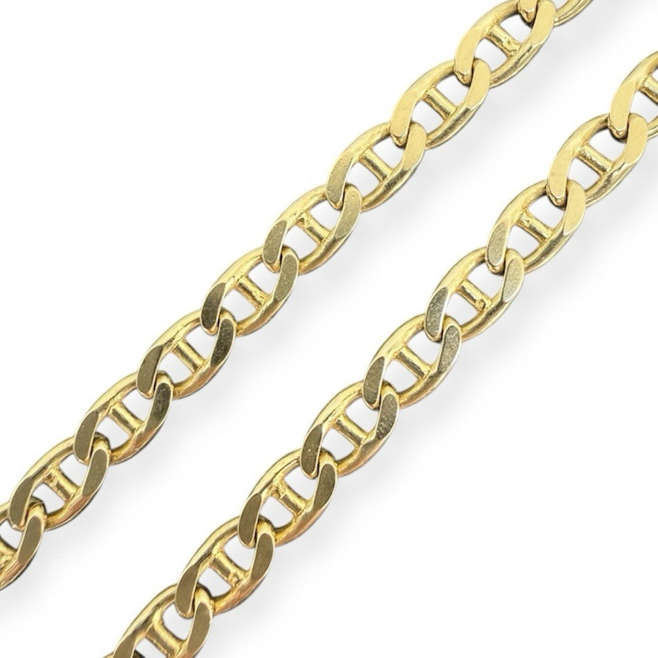 585 Gold Halskette Panzerkette Stegpanzerkette 50cm 4mm 14K