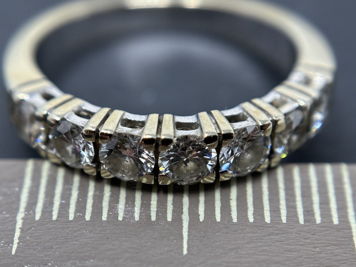 585 Gold Ring Brillantring Memory 1,0 Carat Weißgold Gr. 56 14K