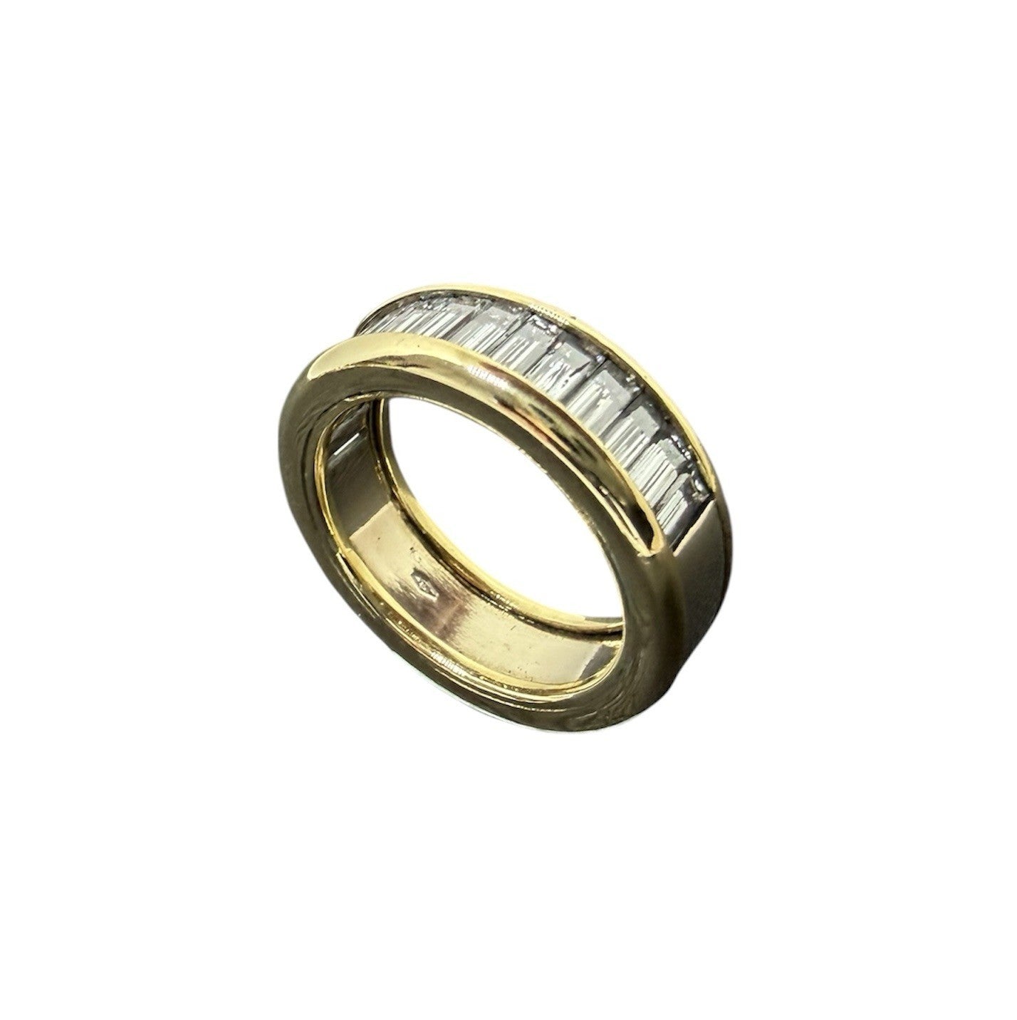 750 Gold Ring 1,2ct Baguette Diamanten Gr.50  18K
