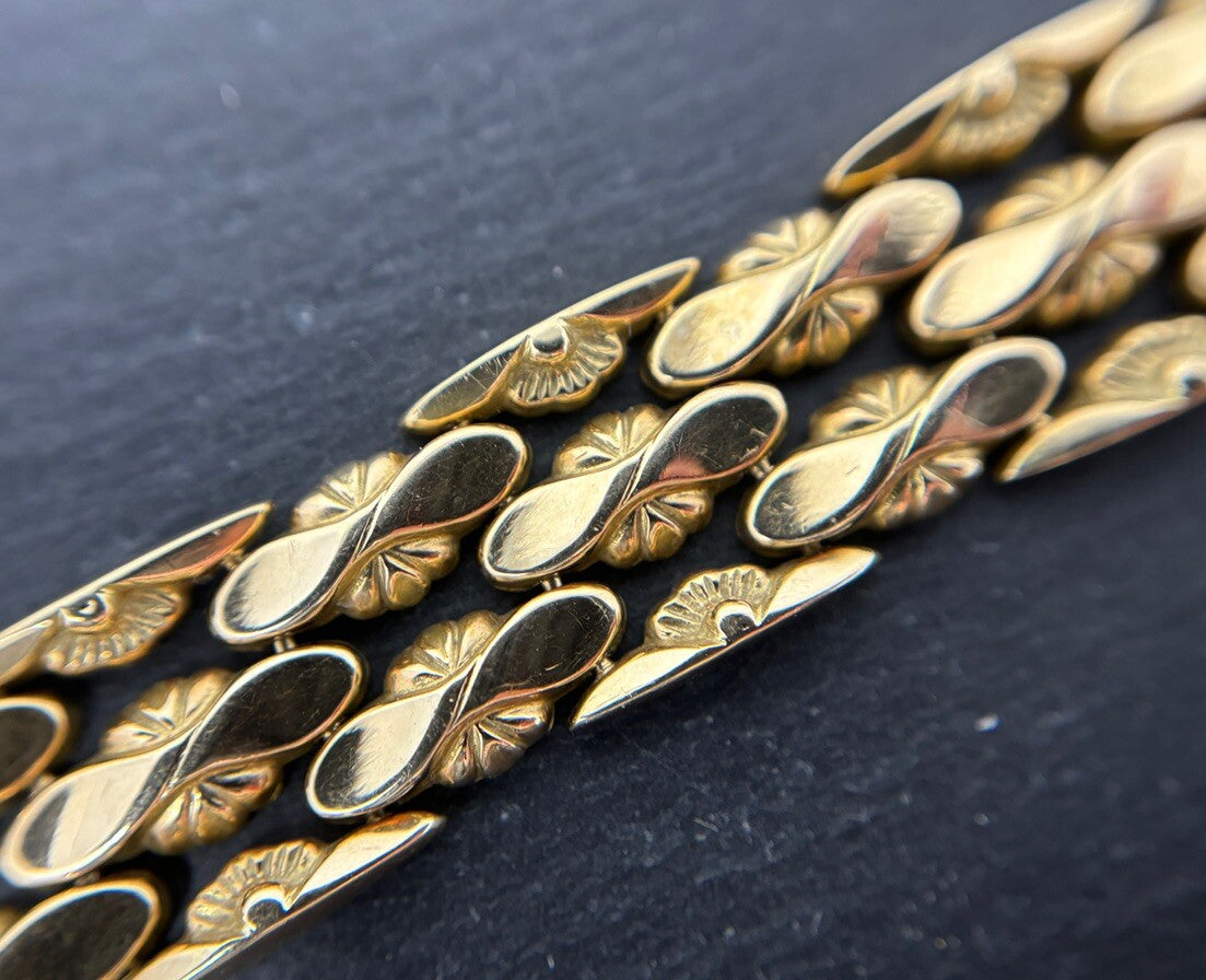 Gelbgold Vintage Goldarmband Damen 14K/585 16cm 13mm