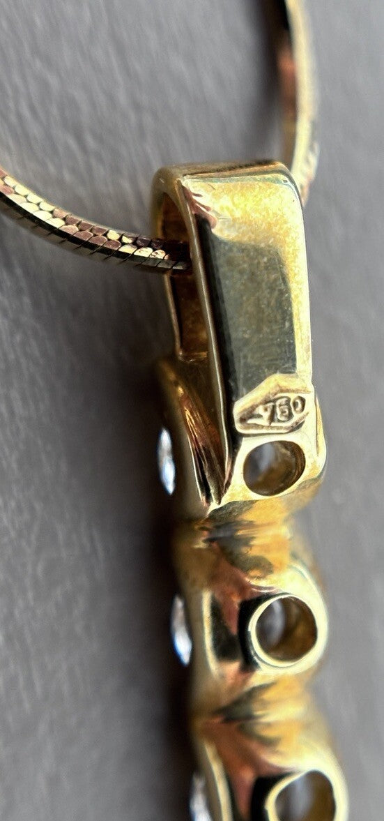 Gelbgold Kette mit Anhänger Brillanten 18K/750 VS/SI 0,78ct Set