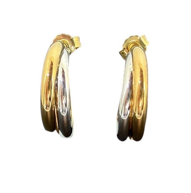 Gelbgold Weißgold Creolen Bicolor | 8K/333